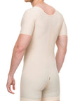 Male Mid-Thigh Compression Bodysuit w/Sleeves & Zipper (MG07)