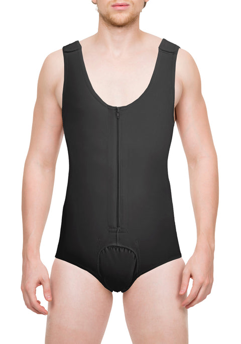 Male Compression Bodysuit Brief with Zipper (MG10)