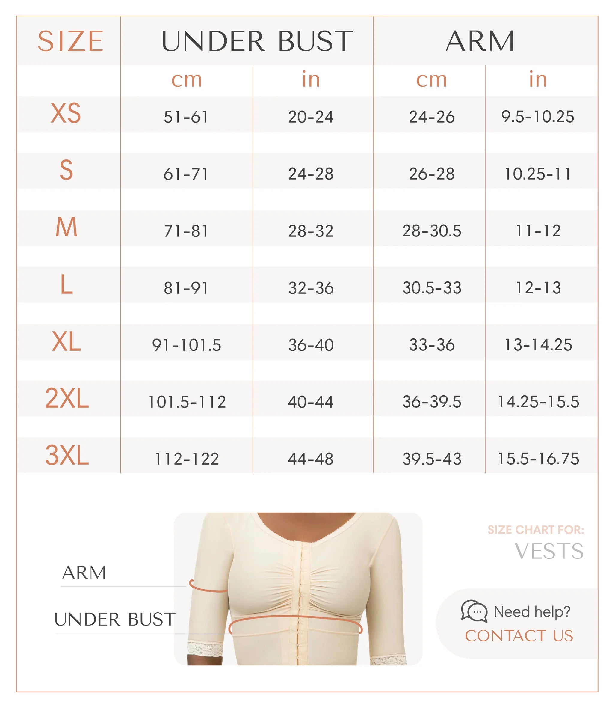 Isavela Compression Vest with Open Mammary and 3 Stabilizer Band (SL05)  (XS, Beige) at  Women's Clothing store