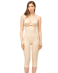 2nd Stage Body Suit Below the Knee Length with Suspender Closed Buttocks Enhancing Compression Girdle (BE08-BK) - Isavela Compression Garments