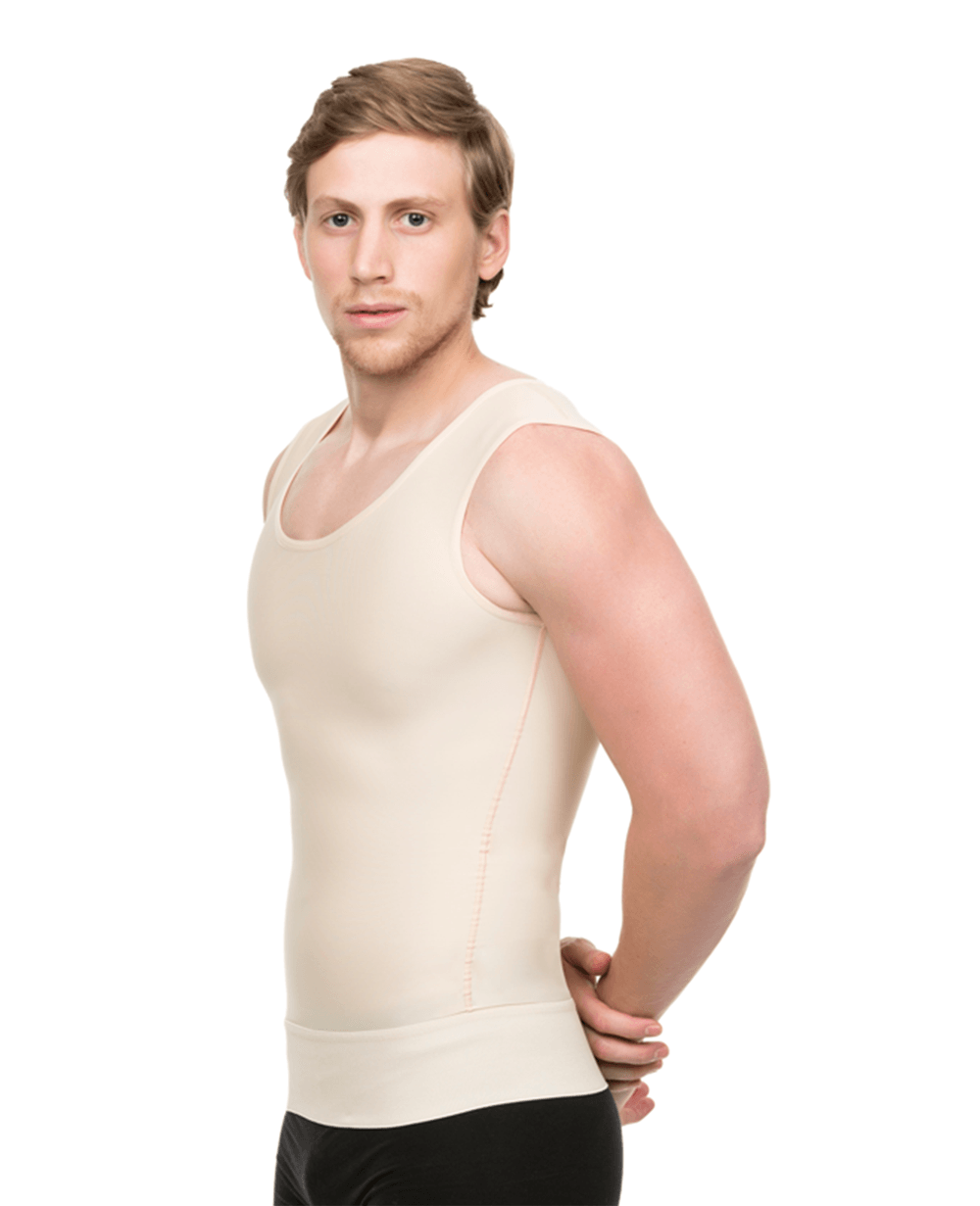 2nd Stage Male Abdominal Cosmetic Surgery Compression Vest with 3&quot; Elastic Waist Band (MG05)