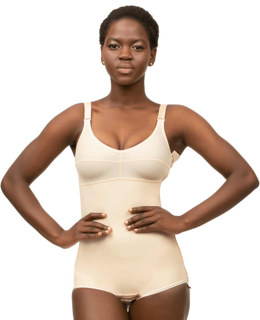 Body Suit Panty Length Plastic Surgery Compression Garment with Bra (B