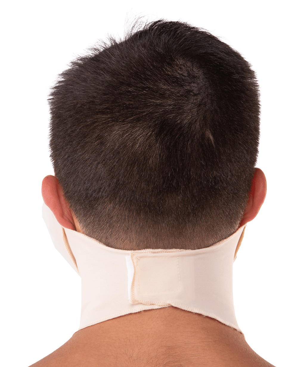 Chin Strap Support with Cold Pack Insert Pouches Compression Garment with Full Neck Support (FA04) - Isavela Compression Garments