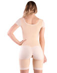 1st Stage Open Mammary Mid Thigh Off Center Front Zipper Body Suit Plastic Surgery Compression Garment (BS09) - Isavela Compression Garments