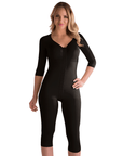 Full Body Suit Below the Knee with Bra and Sleeves (BB09-BK) - Isavela Compression Garments