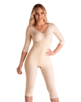 Full Body Suit Below the Knee with Bra and Sleeves (BB09-BK) - Isavela Compression Garments