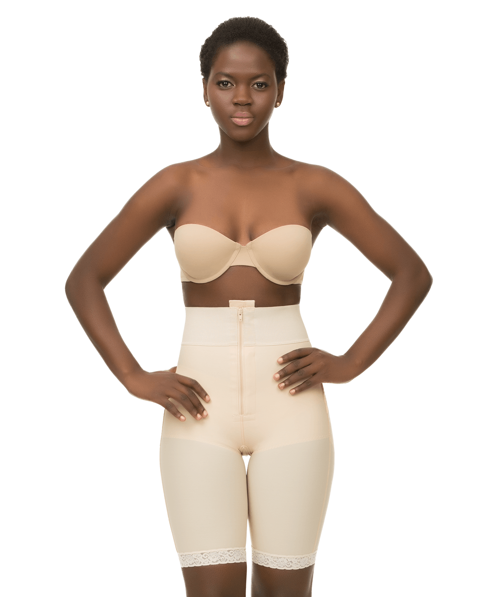 High Waist Mid Thigh Length Buttocks Enhancing Compression Girdle with Zipper BE09