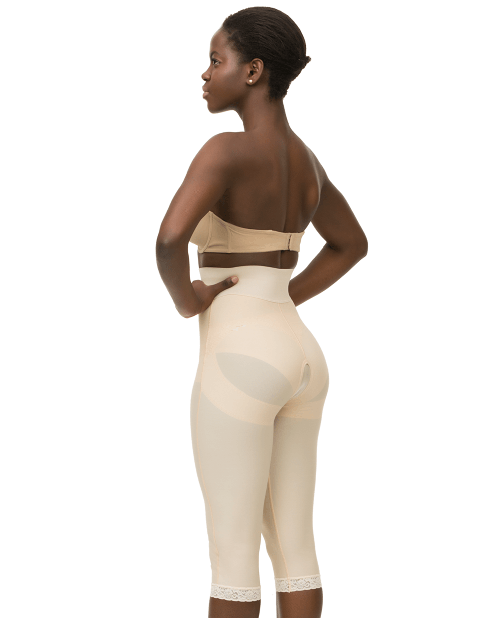 Isavela Body Suit Below the Knee Length W/Suspender Closed Buttocks Enhancing  Compression Girdle W/Zipper (BE07-BK) (XS, Beige) at  Women's  Clothing store