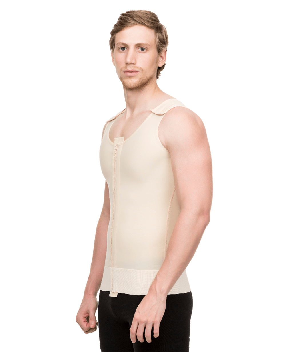 Male Abdominal Cosmetic Surgery Compression Vest with Zipper (MG03) - Isavela Compression Garments