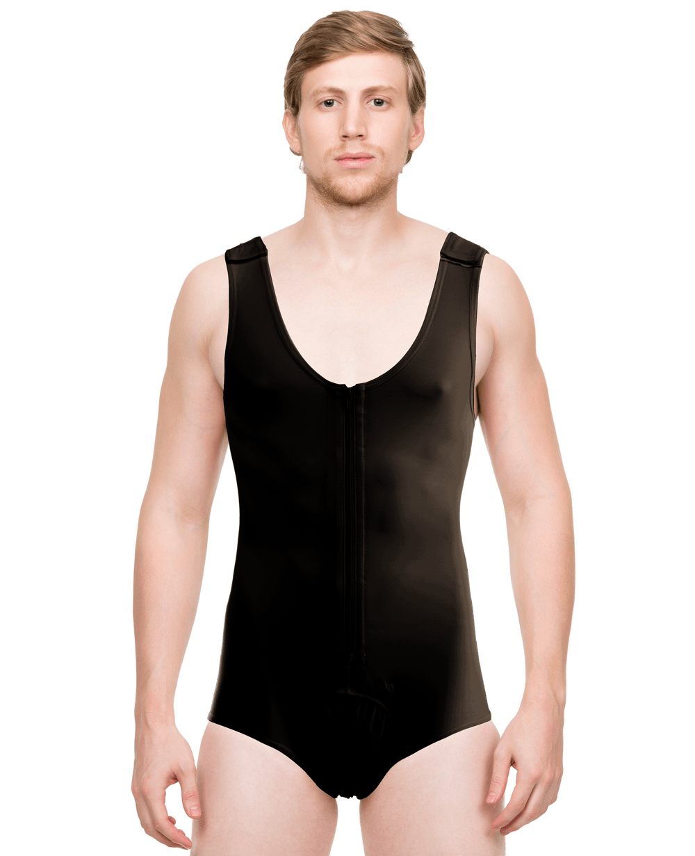 Male Compression Bodysuit Brief with Zipper (MG10) - Isavela Compression Garments