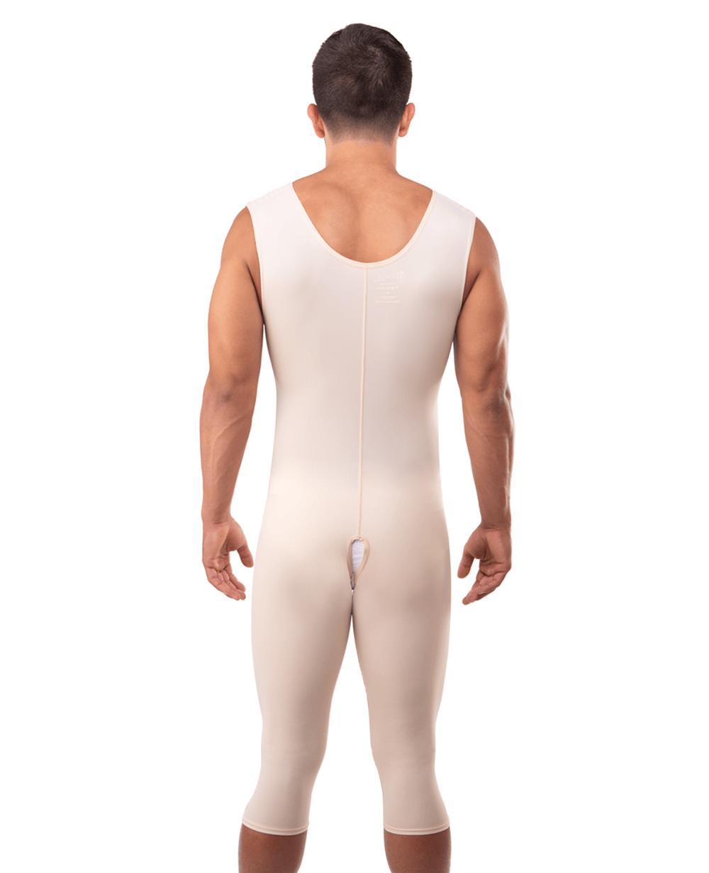 2nd Stage Male Full Body Below Knee Abdominal Cosmetic Surgery Compression Garment (MG08-BK)