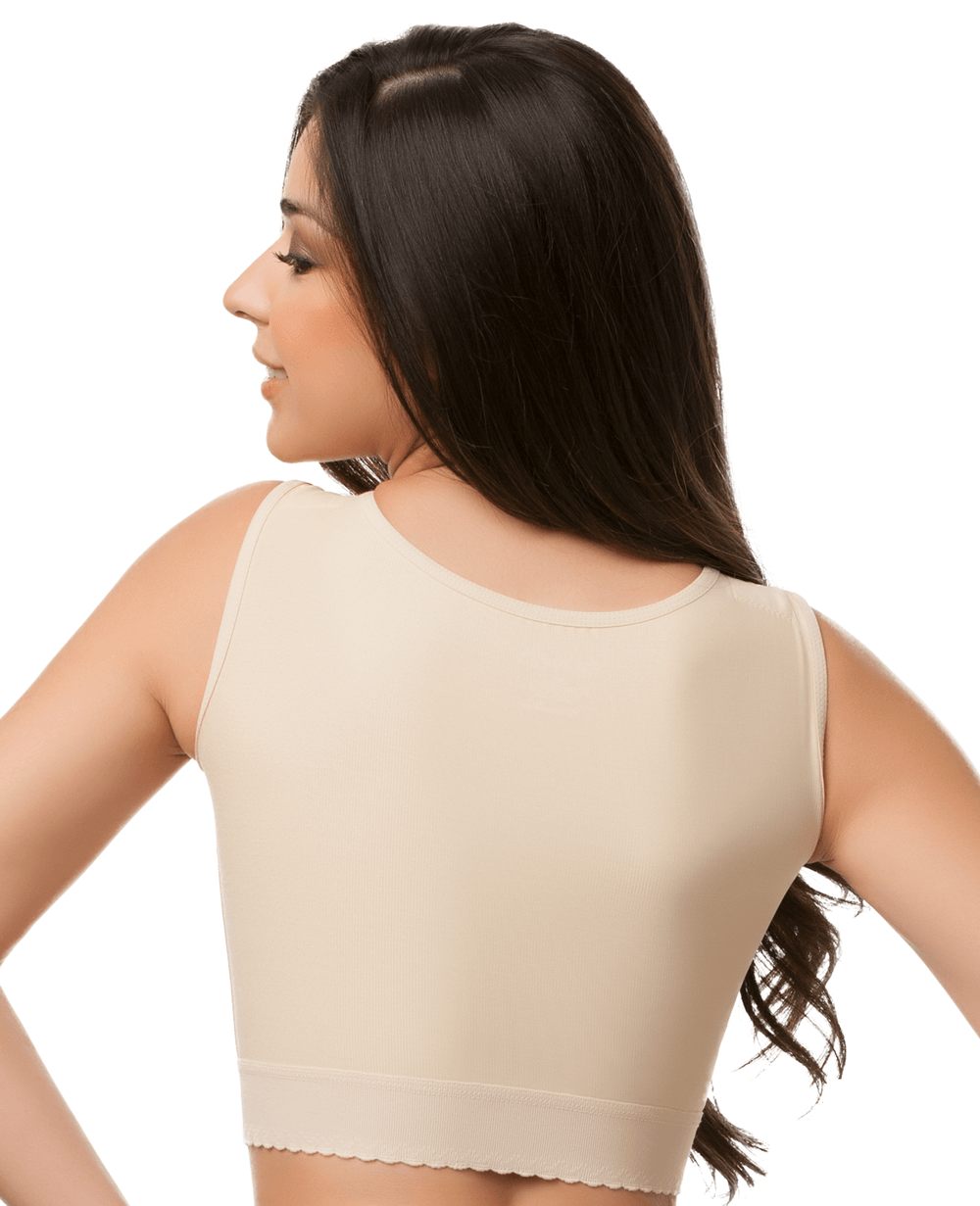 Sleeveless Breast Augmentation (Waist Length) Support Vest/Bra with Front Zipper (VS04) - Isavela Compression Garments